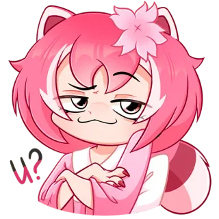 🙄 7f900868 Uwu?! uwu, 애니메이션, 스티커, 분홍색, 캐릭터 telegram sticker