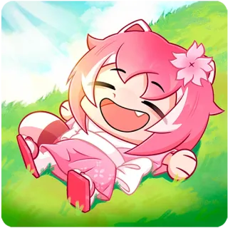 😊 c17b07cb 애니메이션, 귀여운, 만화, 카와이, 분홍색, 캐릭터, 일러스트, 스티커 telegram sticker