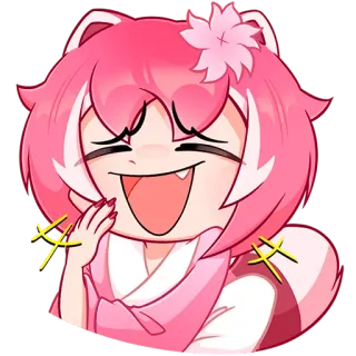 🤭 fb08ef91 애니메이션, 만화, 귀여운, 여자, 만화, 분홍색 telegram sticker