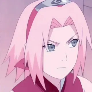 🌸 5656ab20 Sakura Naruto Anime, Sakura, Tóc hồng, Ninja, Nghiêm túc telegram sticker