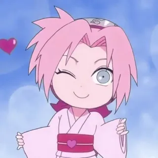 🌸 5db58636 Sakura Haruno Naruto Anime, Manga, Dễ thương, Tóc hồng, Chibi telegram sticker