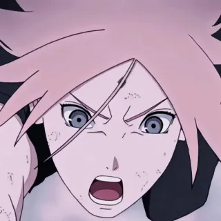 🌸 7aca54ab Sakura Haruno Naruto anime, cô gái, tức giận, Sakura, Naruto telegram sticker