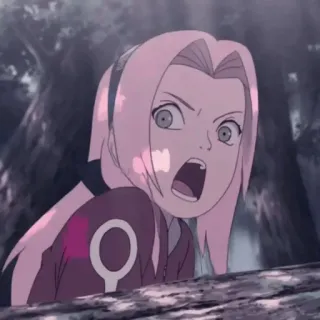 🌸 c32bff79 Sakura Haruno Naruto anime, sakura, ngạc nhiên, cô gái, sốc telegram sticker