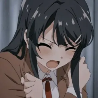 😱 9bb02ddf anime, meisje, schattig, blij, glimlach telegram sticker