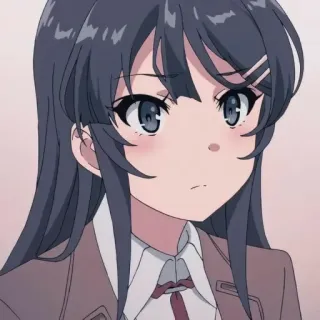 😕 feba0043 Mai Sakurajima Rascal Does Not Dream of Bunny Girl Senpai Anime, Bunny Girl Senpai, Mai Sakurajima, Schattig, Meisje telegram sticker