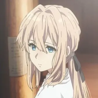 😐 8f56519c Violet Evergarden Anime, Personaggio, Ragazza, Bionda, Carina, Ritratto telegram sticker
