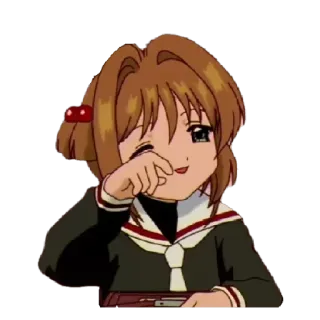 🎈 0baee4e3 Sakura Kinomoto Cardcaptor Sakura anime, cardcaptor sakura, sakura kinomoto, cute, wink whatsapp sticker