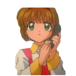 🎈 38d7b21e Sakura Kinomoto Cardcaptor Sakura anime, manga, girl, phone, cardcaptor sakura, sakura kinomoto whatsapp sticker