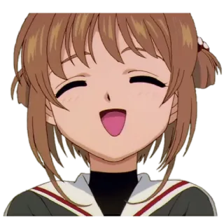 🎈 adbd5e87 Sakura Kinomoto Cardcaptor Sakura anime, cardcaptor sakura, sakura kinomoto, cute, happy whatsapp sticker