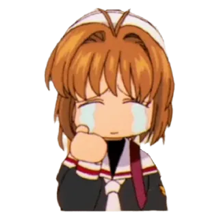 🎈 e1eddb5a Sakura Kinomoto Cardcaptor Sakura anime, manga, cardcaptor sakura, sakura kinomoto, crying, cute whatsapp sticker