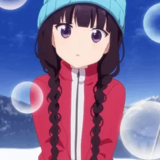 💕 0f286721 anime girl, winter clothing, cartoon character, girl, cute, animated telegram sticker