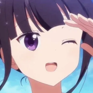 💕 1d75a98b anime, girl, cute, wink, salute, character, cartoon telegram sticker