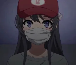 🌸 90d5ba3b Anime, Meisje, Masker, Hoed, Cartoon telegram sticker