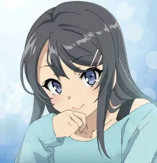 🌸 e35f2638 Mai Sakurajima Rascal Does Not Dream of Bunny Girl Senpai Anime, Meisje, Bunny Girl Senpai, Leuk, Sakurajima Mai telegram sticker