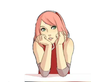 🤔 1303ac53 Sakura Haruno Naruto アニメ, さくら, ナルト, マンガ, 春野サクラ, 漫画, 女の子 telegram sticker