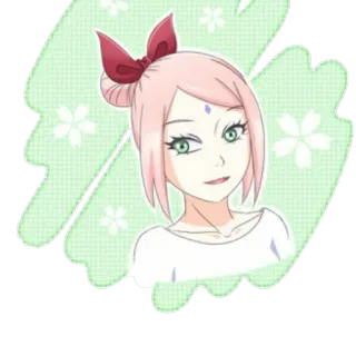 ☺️ 1e5c9c42 Sakura Naruto アニメ, キャラクター, さくら, ナルト, 女の子, かわいい telegram sticker