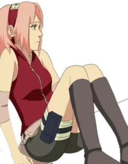 😞 b6097cef Sakura Naruto アニメ, 春野サクラ, ナルト, 悲しい, キャラクター, ピンク髪 telegram sticker