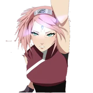 ✊ c9ed53d6 Sakura Naruto アニメ, サクラ, ナルト, 忍者, 女性, ファンアート telegram sticker