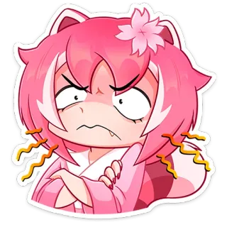 😒 d899f90d Animé, Sticker, Mignon, Rose, Frustré whatsapp sticker