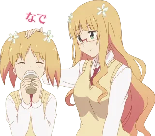 😊 4e4b1628 なで อนิเมะ, น่ารัก, มิตรภาพ, ผู้หญิง, กาแฟ telegram sticker