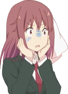 😨 e6308522 อนิเมะ, ผู้หญิง, ชุดนักเรียน, ตกใจ, สับสน, กังวล telegram sticker