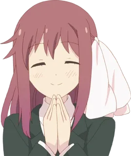 ☺️ f3199cc6 อนิเมะ, ผู้หญิง, ตัวละคร, ยิ้ม, ทักทาย telegram sticker