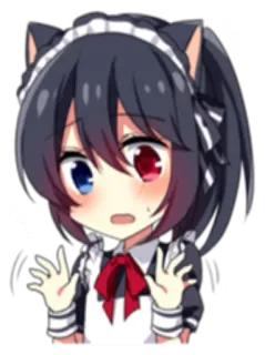 🤗 2527a1ed Anime, Maid, Kawaii, Imut, Telinga kucing, Chibi, Manga telegram sticker