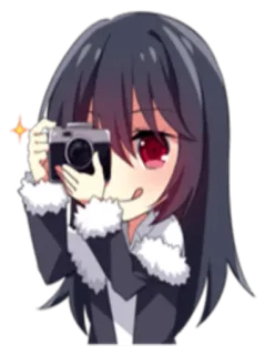 📸 83c28938 Anime, Gadis, Kamera, Chibi, Imut, Fotografi telegram sticker