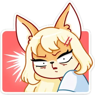 😡 b25af6b9 khó chịu, bực bội, tức giận, động vật, cáo, anime, hoạt hình telegram sticker