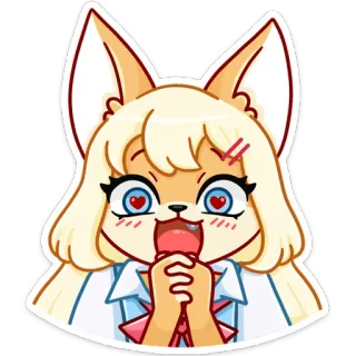 😍 e4cc7ebd sticker, anime, hoạt hình, kawaii, cáo, dễ thương, hào hứng, yêu, trái tim telegram sticker