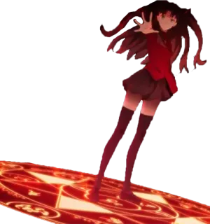 😅 0093cab3 Rin Tohsaka Fate/stay night Anime, Magia, Ragazza, Mago/Maga, Fate, Rosso, Personaggio telegram sticker