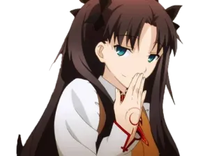 Rin Tohsaka by #SaKur whatsapp stickers