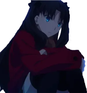 😕 9cc6b6c6 Rin Tohsaka Fate/stay night Anime, Ragazza, Fate, Rin Tohsaka, Cartone animato telegram sticker