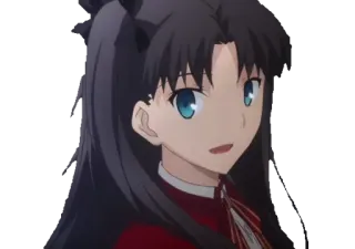 😃 af34a104 Rin Tohsaka Fate/stay night anime, cartone animato, personaggio, illustrazione, manga, ragazza telegram sticker