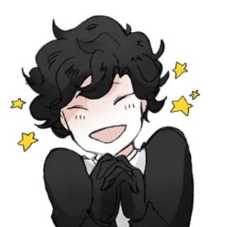 😄 ff536ddc anime, character, cute, happy, stars, person telegram sticker