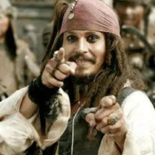 👀 1d198e8d Jack Sparrow Pirates of the Caribbean pirate, capitaine, film, disney, johnny depp whatsapp sticker