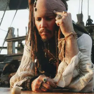 👀 225f52a8 Jack Sparrow Pirates of the Caribbean pirate, Johnny Depp, film, capitaine, Sparrow whatsapp sticker