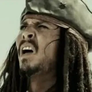 👀 65d4389c Jack Sparrow Pirates of the Caribbean pirate, capitaine, Depp, film, aventure whatsapp sticker