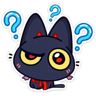 🤨 2756f1ac cat, question, cartoon, cute, animal, sticker telegram sticker
