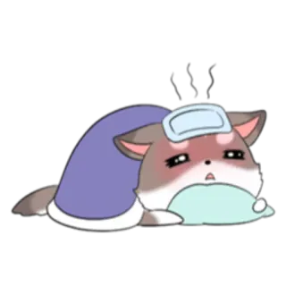 😷 111e2471 病気, 病気, 疲れた, 悲しい, 犬, ペット telegram sticker