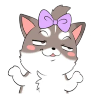 🤗 7d85473b 漫画, 動物, 犬, かわいい, ハスキー, リボン, ドヤ顔 telegram sticker