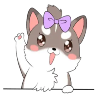 🙂 d33354c2 犬, 子犬, 可愛い, 動物, かわいい, ステッカー, リボン telegram sticker