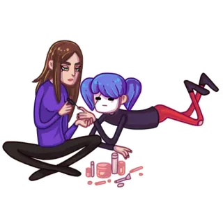 💅 8c1a89ee Sally Face sally face, personage, make-up, nagellak telegram sticker