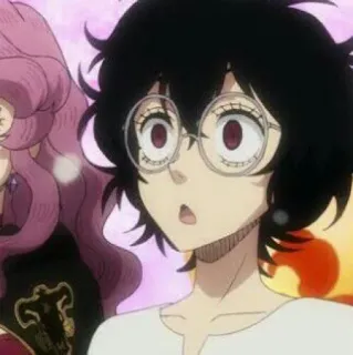 🧪 9c0a9a39 Anime, Personnage, Surpris, Cheveux noirs, Lunettes telegram sticker
