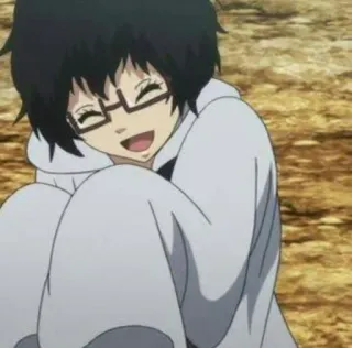 🧪 aaf2240e animé, souriant, lunettes, joyeux, gai, femme, personnage telegram sticker