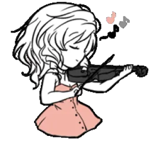 🎸 2f829bbc バイオリン, 音楽, 女の子, 楽器, かわいい, アート telegram sticker