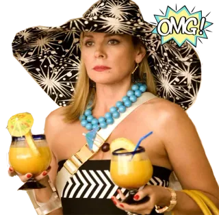 😳 79731b9f OMG! kobieta, kapelusz, koktajl, napój, omg, akcesoria telegram sticker
