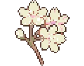 🤎 1c016eca цветок, цветение, пиксель арт, растение, цветочный whatsapp sticker