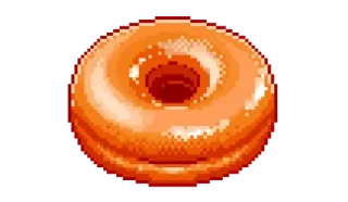 💛 ed99685c пончик, пончик, еда, пиксель арт, десерт, сладкий whatsapp sticker