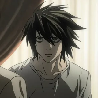 🍎 305b1946 L Death Note L, Death Note, anime, detektyw, manga, postać telegram sticker